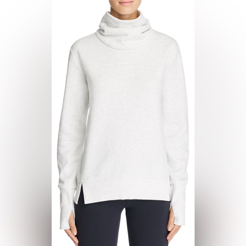 ALO Yoga Haze Turtleneck Sweatshirt - Women’s Small - Heather White